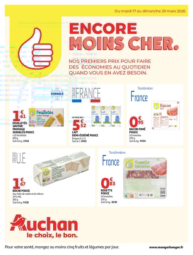 Catalogue Auchan Petits prix marque Pouce