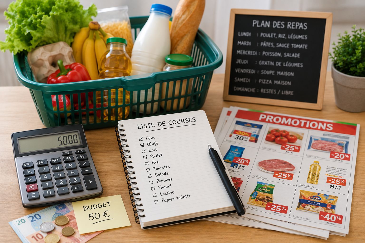 Organiser ses courses chaque semaine avec un budget fixe