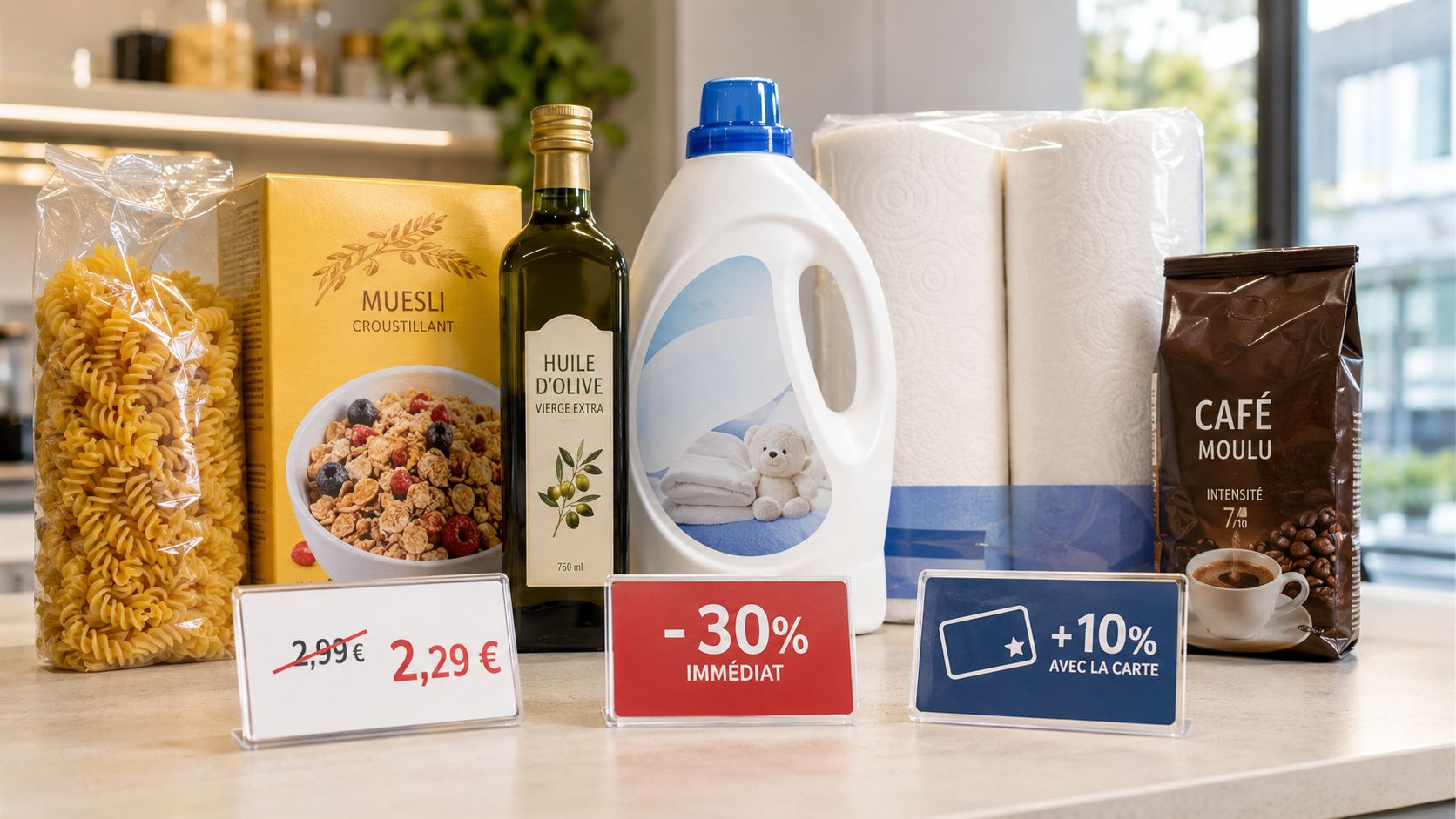 Prix barré, remise immédiate et avantage carte