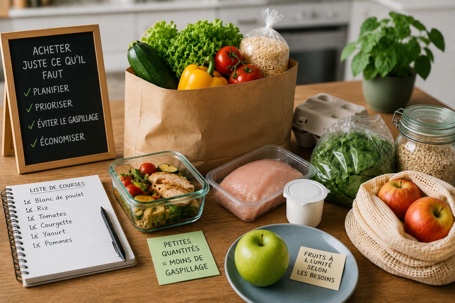 Courses pour une personne seule et organisation du panier