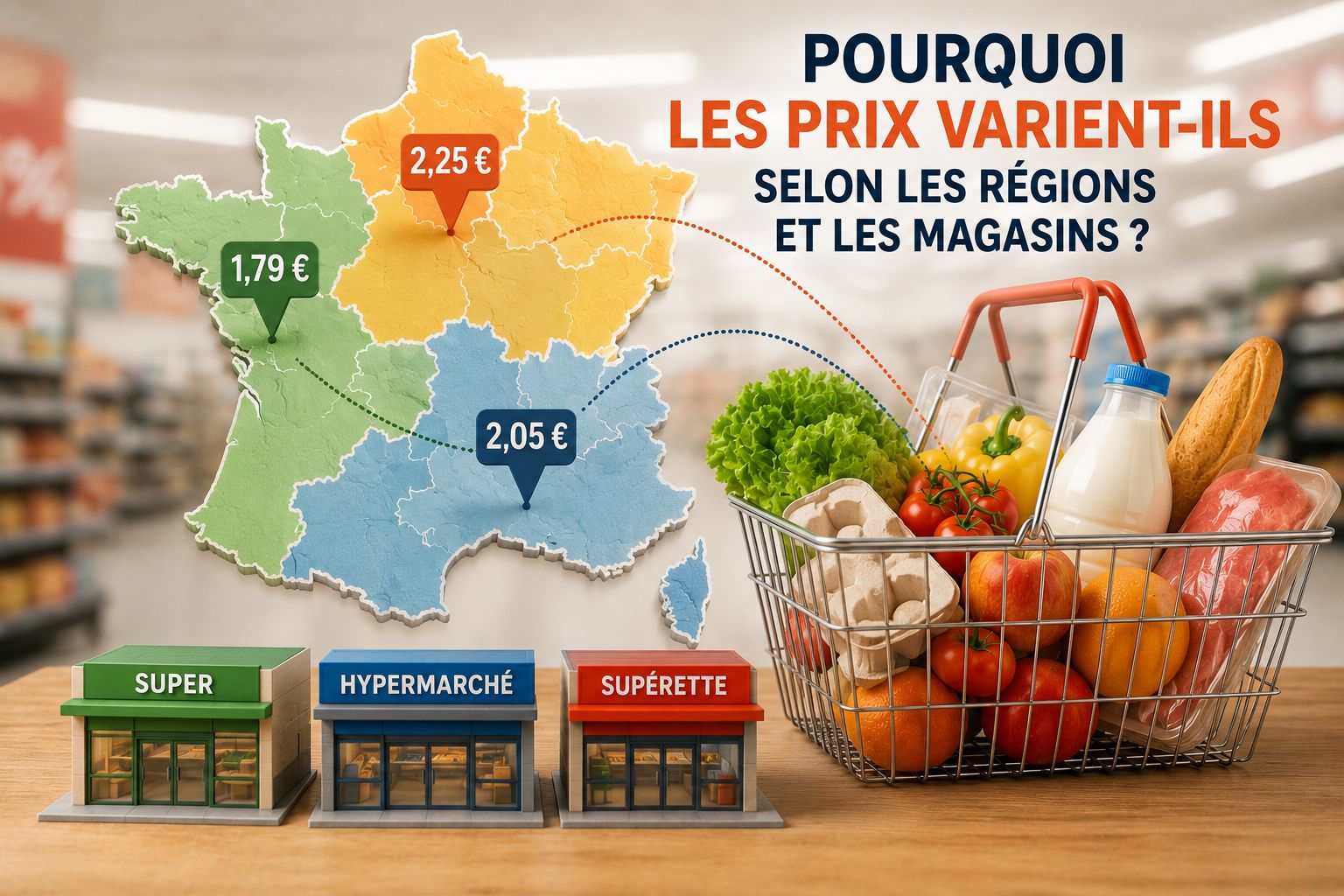Comparer les prix selon les régions et les magasins