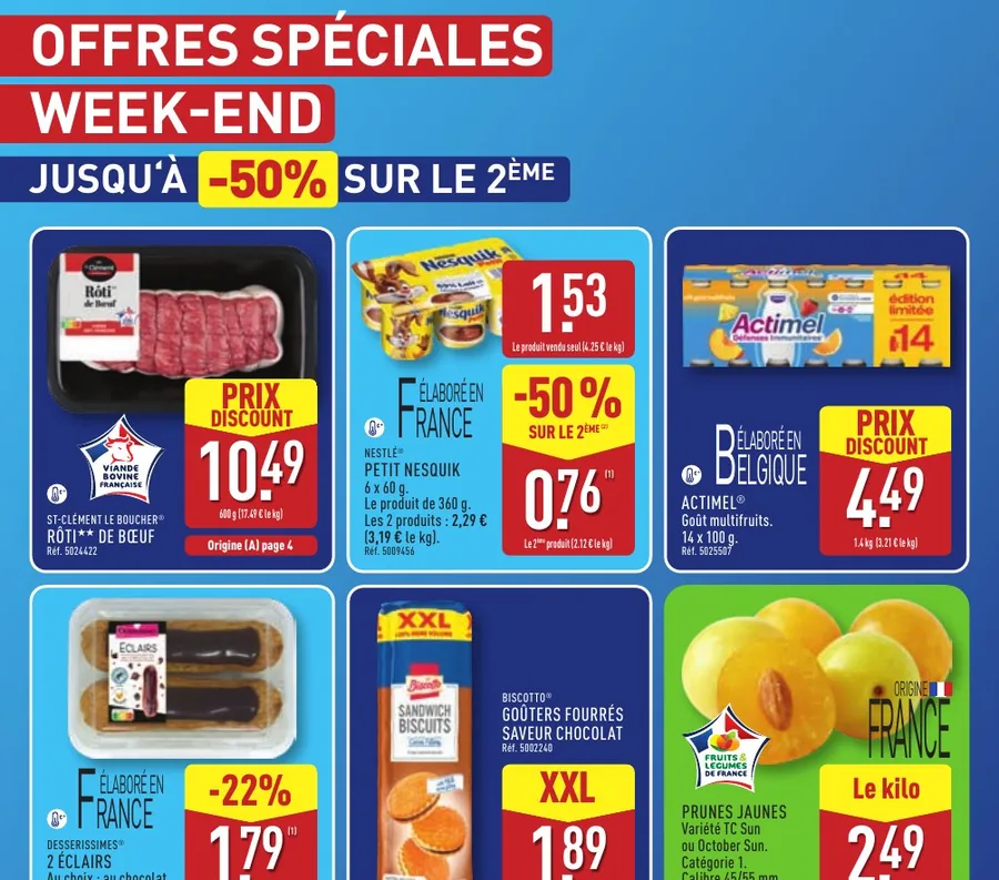 Offres spéciales week-end Aldi du 2 au 4 octobre 2026