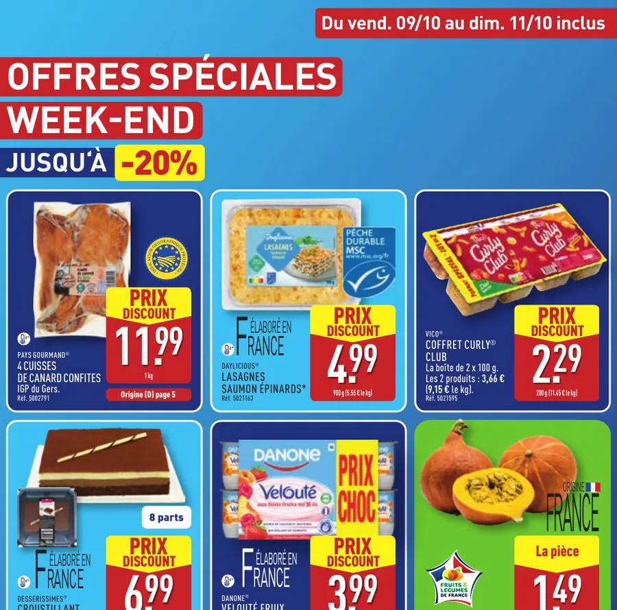 Offres spéciales week-end Aldi du 9 au 11 octobre 2026