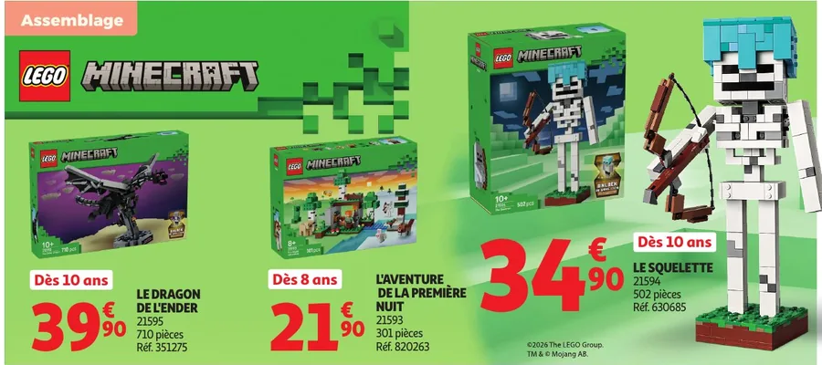 Sets Lego Minecraft au catalogue de jouets Auchan
