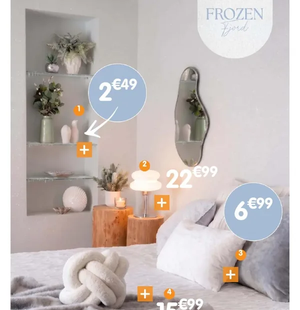Lampe, plaid et décoration de la collection Frozen Fjord chez B&M