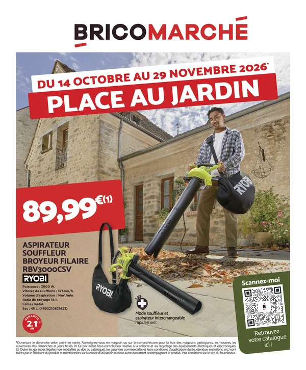 Catalogue Bricomarché du 14 octobre au 29 novembre 2026 : « Place au jardin », outils à batterie et vrais prix