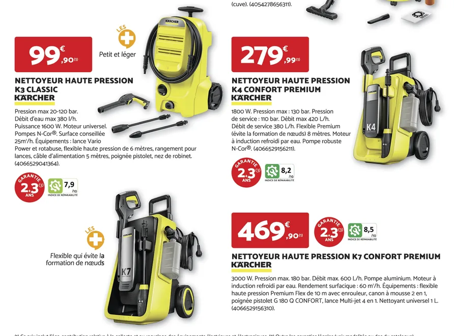 Nettoyeurs haute pression Kärcher K3, K4 et K7 chez Bricomarché