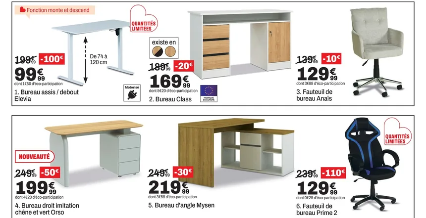 Bureaux et fauteuils de bureau en promotion chez But