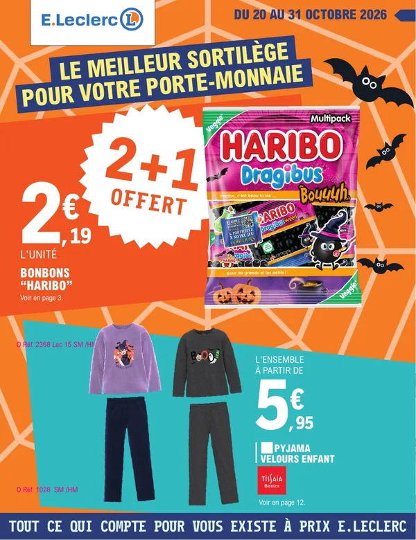 Catalogue E.Leclerc du 20 au 31 octobre 2026 : bonbons d’Halloween au kilo, Ricoré et lessive au deuxième produit