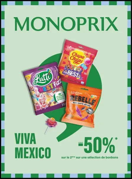Catalogue Monoprix du 20 octobre au 1er novembre 2026 : pâtes à -68 % sur le 2e, café Méo et bonbons d’Halloween