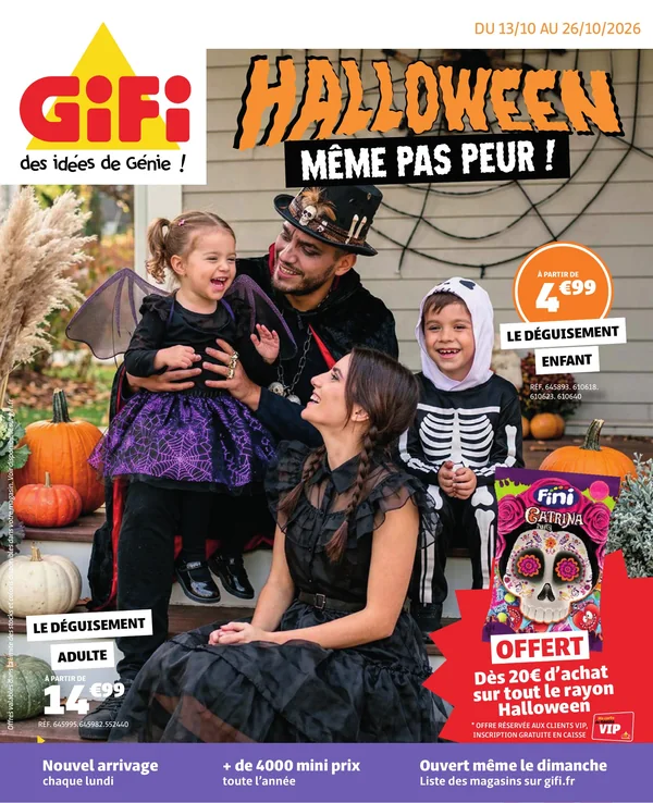 Catalogue Gifi du 13 au 26 octobre 2026 : Halloween, le 3e article Disney offert et les jouets de Noël
