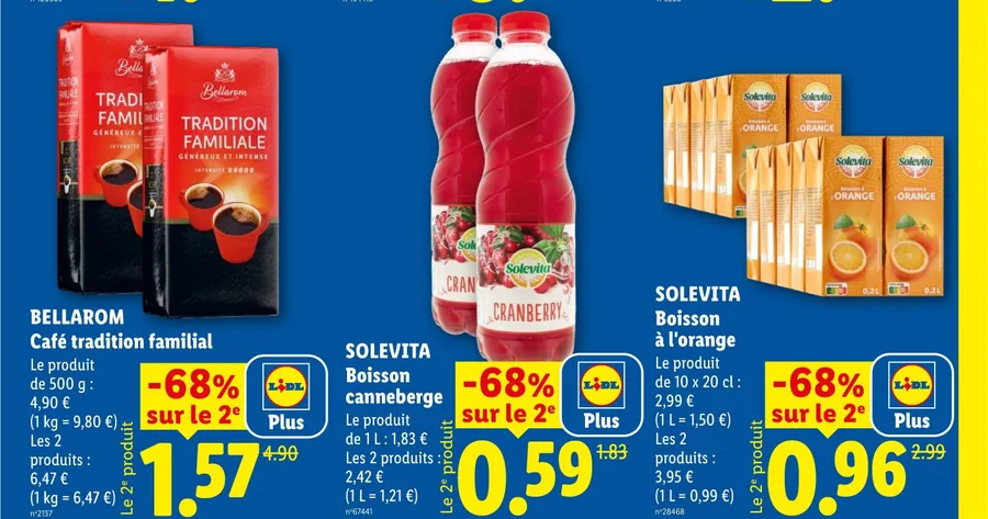 Café Bellarom et boissons Solevita avec -68 % sur le 2e produit