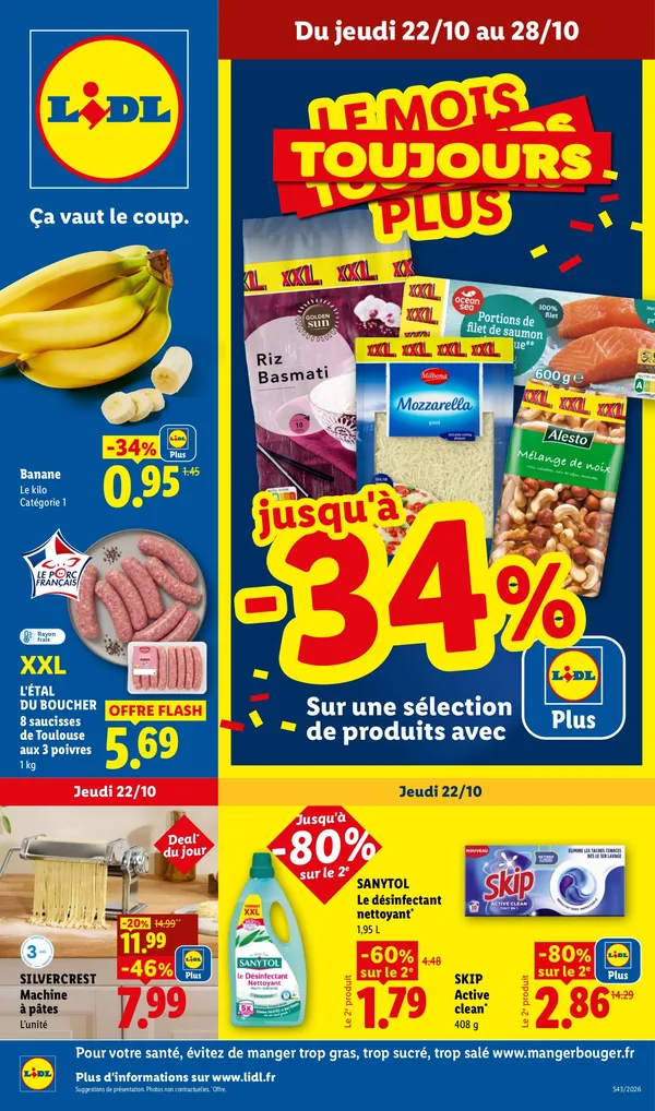Catalogue Lidl du 22 au 28 octobre 2026 : formats XXL, Halloween et chrysanthèmes de Toussaint