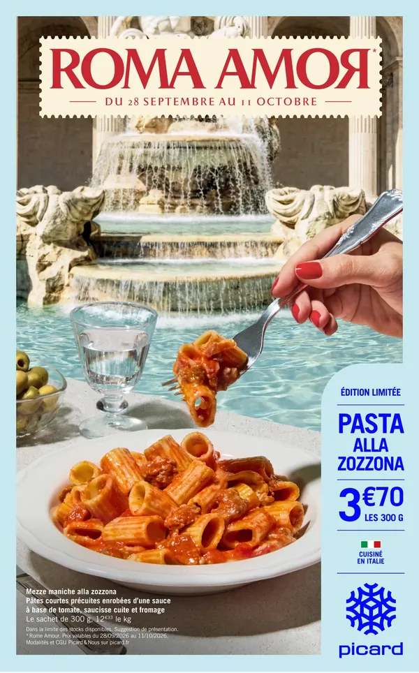 Catalogue Picard du 28 septembre au 11 octobre 2026 : Roma Amor et -20 % avec la carte