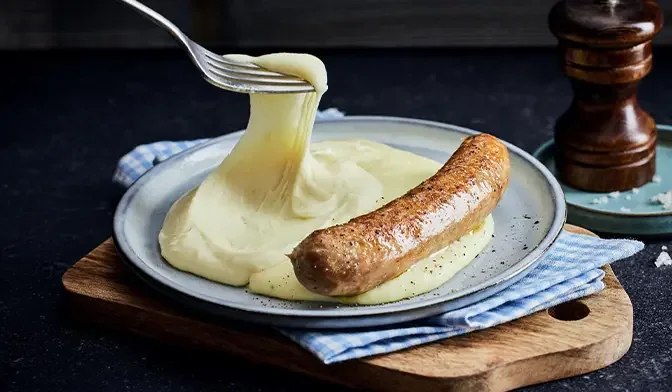Aligot de l'Aveyron et saucisse de Toulouse Picard